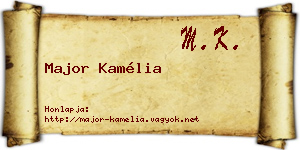 Major Kamélia névjegykártya